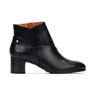 Pikolinos Zwarte Leren Enkellaars voor Vrouwen - Dames - Laarzen met Hak - Zwart - 39 EU - Leer - Schoenen