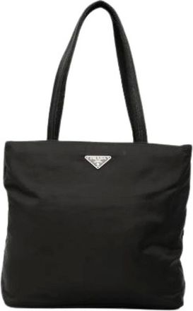 Prada Pre-owned Tote Bags, female, Black, Size: ONE SIZE Pre-owned Vintage Nylon Tote