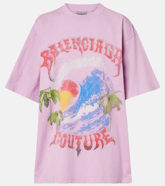 Balenciaga T-shirt in jersey di cotone con stampa