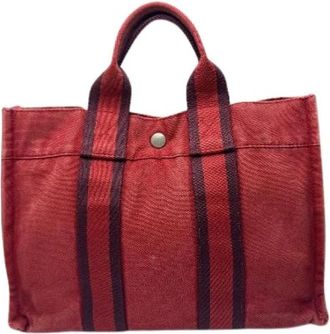 Herm&egrave;s Pre-owned Vintage Tote Bag - Dames - Vintage Shopper - Rood - ONE Size - Katoen - Vintage