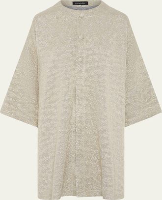 Eskandar Round-Neck Chinese Jacket (Very Long Length)