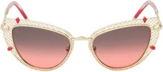 Christian Louboutin Dolly 54mm Cat Eye Sunglasses in Shiny Pale Gold/zeiss Exclusive Lens Red Gradient at Nordstrom