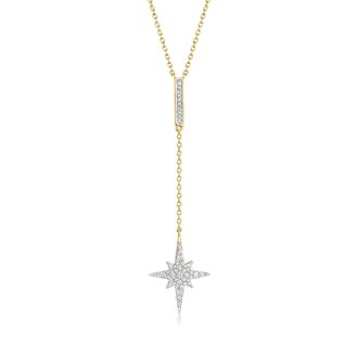 Ross-Simons Diamond North Star Y-Necklace in 18kt Gold Over Sterling