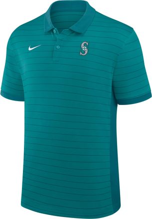 Nike Seattle Mariners Authentic Collection Striped Victory Nike Mens Dri-FIT MLB Polo in Green | 03BG0GJBMVR-P81