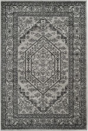 Safavieh Alfombra medall&oacute;n de polipropileno plata/negro, 183 x 274 cm