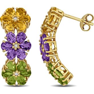 Delmar Amethyst, Citrine & Peridot Floral Drop Earrings in Multi at Nordstrom Rack
