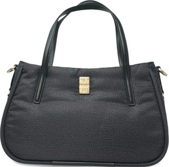 Borbonese Borsa tote CAHIER media con placca logo - Grigio