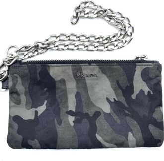 Prada Pre-owned Clutches, female, Black, Size: ONE SIZE Pre-owned Nylon Clutch