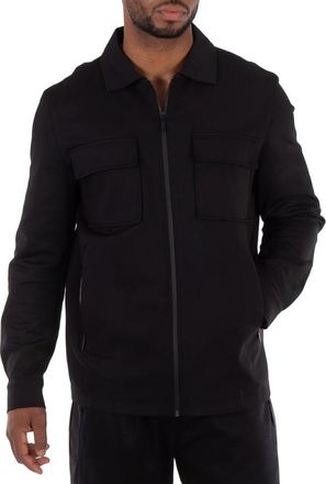 HUGO BOSS Long Sleeve Zip-Up Overshirt, Size X-Small