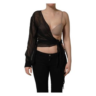 Dolce & Gabbana One Shoulder Top - female - Dolce & Gabbana - Blouses - Black - S - Blouses & Shirts