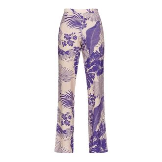 Pinko Purple Trousers - female - PINKO - Wide Trousers - Purple - XL - Trousers