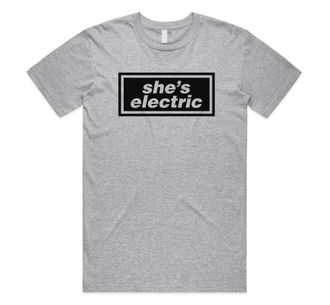 Sanfran Clothing Shes Electric Top Britpop UK 90s 00s Merch Tour Rock Band 2025 Sunshine Going Unisex T-Shirt Tee Extra Large/Light Grey