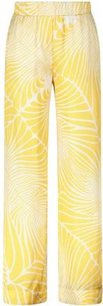 Ana Alcazar Satin broek met abstract patroon - Dames - Straight fit broeken - Geel - XL - Satijn - Broeken