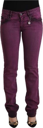 Costume National Low Waist Slim Fit Jeans - Dames - Slim Fit Jeans - Paars - W30 - Katoen - Jeans