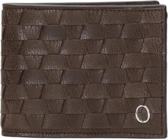 Orciani Geweven Portemonnee - Heren - Portefeuilles - Bruin - ONE Size - Leer - Accessoires