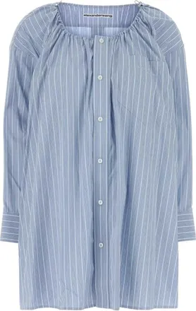Alexander Wang Embroidered Poplin Shirt Dress - female - Alexander Wang - Shirt Dresses - Multicolor - M - Dresses