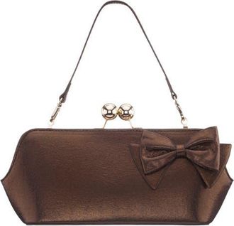 Nina Kenji Bow Frame Clutch in Bronze at Nordstrom