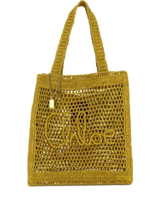 Chlo&eacute; Estate Banana raffia crochet beach bag - women - Raffia - OS - Neutrals