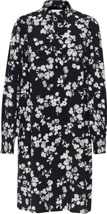 Kaffe Marine Flower Jurk met Overhemdkraag - Dames - Shirt Kleedjes - Veelkleurig - M - Kleedjes