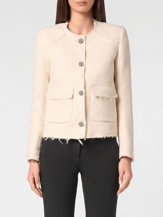 Philipp Plein Blazer corto in tweed monopetto con bottoni gioiello