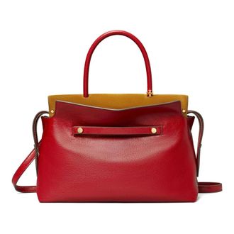 Tory Burch Tory Burch, Handbags, female, Red, Size: ONE SIZE Mercer Textured Satchel