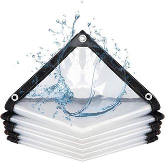 OEM Lona Impermeable Transparente De Alta Resistencia De 2 X 2 M, Lona De Vinilo Con Ojales, Tela De Cubierta Transparente, Invernadero, Gallinero