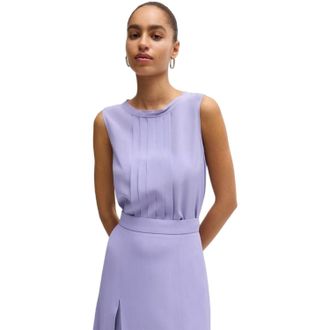 HUGO BOSS Dames/Dames Jewel Gekraagde Regelmatige Mouwloze Blouse (Amethist Paars)