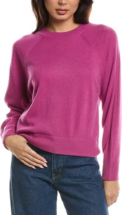Fort&eacute; Cashmere Rib Trim Cashmere Sweatshirt