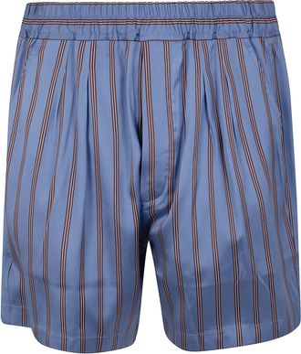 Tom Ford Silk Jacquard Regular Stripe Pleated Lounge Shorts