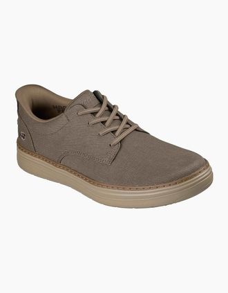 Skechers Mens Skechers Hyland Justino Textile Mens Dark Taupe Lace-Up Shoes - Brown - Size: 10