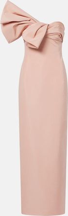 Oscar De La Renta Bow-detail draped silk faille gown