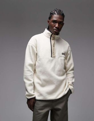 Columbia Helvetia II - Pile color gesso con abbottonatura parziale-Bianco