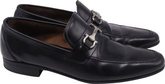 Ferragamo Gancini Loafers in Black Leather