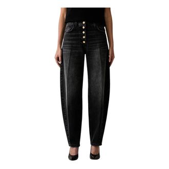Elisabetta Franchi Dames, Jeans, Zwart, Maat: W28 Katoen