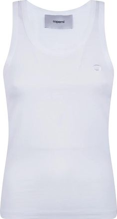 Coperni Lightweight Logo Tank Top - Dames - Tops zonder mouwen - Wit - L - Katoen - Tops