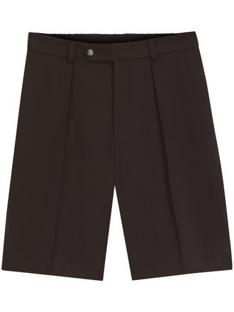 BOSS Tailored Brown Shorts with Flat Front