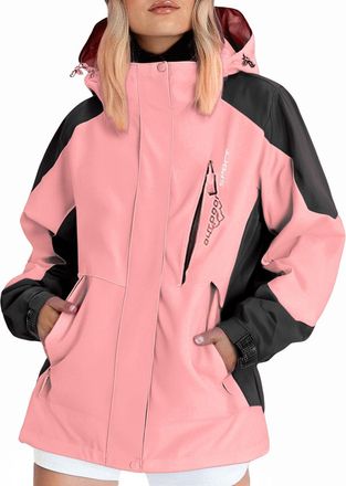Generic Windbreaker Jacket, Waterproof Jackets for Women Lightweight Outdoor Windbreaker Ladies Zip Up Winter Windproof Coat Casual Open Front Long Sleeve Spo