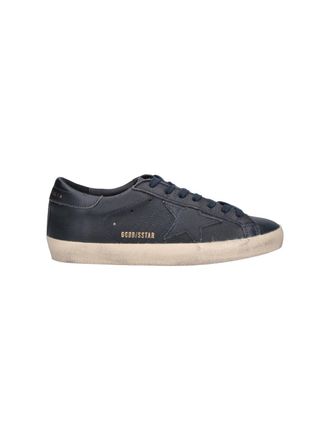 Golden Goose Dark Blue Leather Super-Star Sneakers