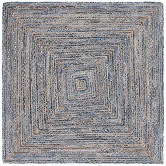 Safavieh Alfombra yute/algod&oacute;n azul/beige 152 x 152 cm