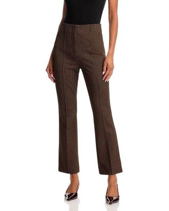 Veronica Beard Kean Knit Houndstooth Pants In Acorn/black