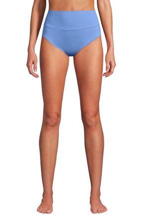 Lands End Chlorine Resistant Pinchless High Waisted Bikini Bottoms in Lake Blue at Nordstrom, Size 12
