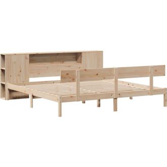 vidaXL Bookcase Bed without Mattress 200x200 cm Solid Wood Pine Vidaxl