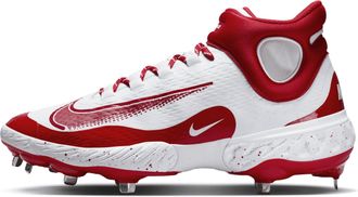 Nike Mens Alpha Huarache Elite 4 Mid Baseball Cleats in White | FD2744-106