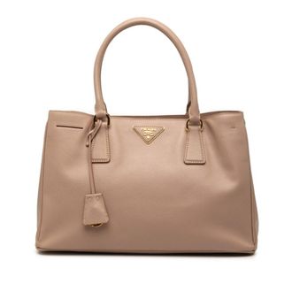 Prada Beige Leather Handbag Tote Bag (Pre-Owned)