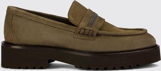 Doucal's Suede Penny Loafers with Lug Sole