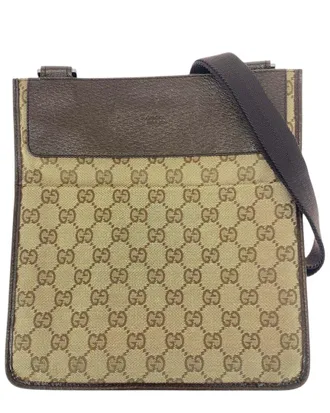 Gucci Brown GG Canvas & Leather Shoulder Bag (Authentic Pre-Loved)