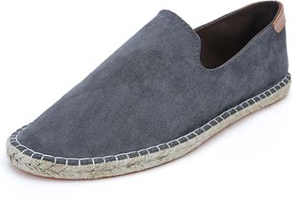 Generic Mens Espadrilles Loafer Shoes - Comfortable, Casual Slip-on for Walking Womens Casual Canvas Lace up Shoe (Grey, 6.5)