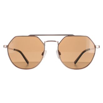 Serengeti Eyewear Aviator Light Rose Gold Saturn Polarized Drivers Shelby