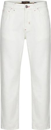Moorer Elegante Broek - Dames - Regular Fit Jeans - Wit - XS - Katoen - Jeans