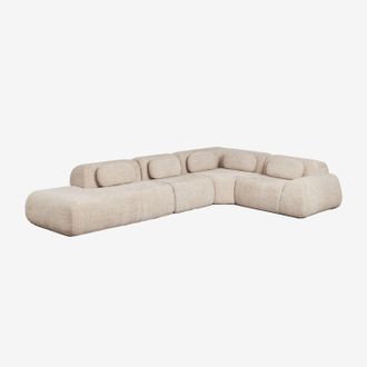 Sklum Sof&aacute; Modular Rinconera De 4 Piezas Con Div&aacute;n Izquierdo En Chenilla Envasado Al Vac&iacute;o Merida Sklum